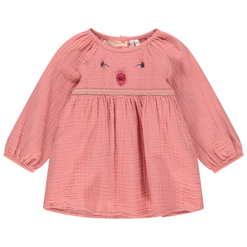 Τουνίκ μακρυμάνικη βαμβακερή  με κεντήματα 