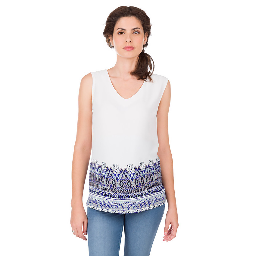 Αμάνικο τοπ εγκυμοσύνης με έθνικ σχέδιο 