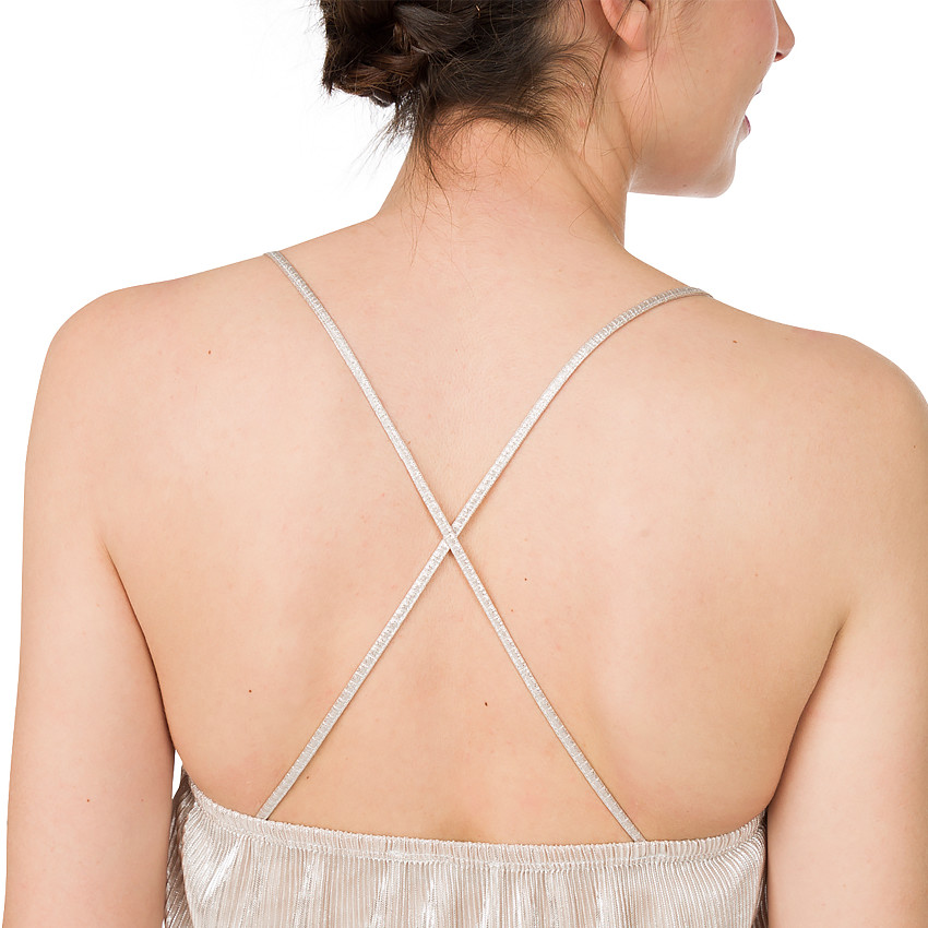 Τοπ εγκυμοσύνης με γυαλιστερή όψη και πλισέ σολέιγ 