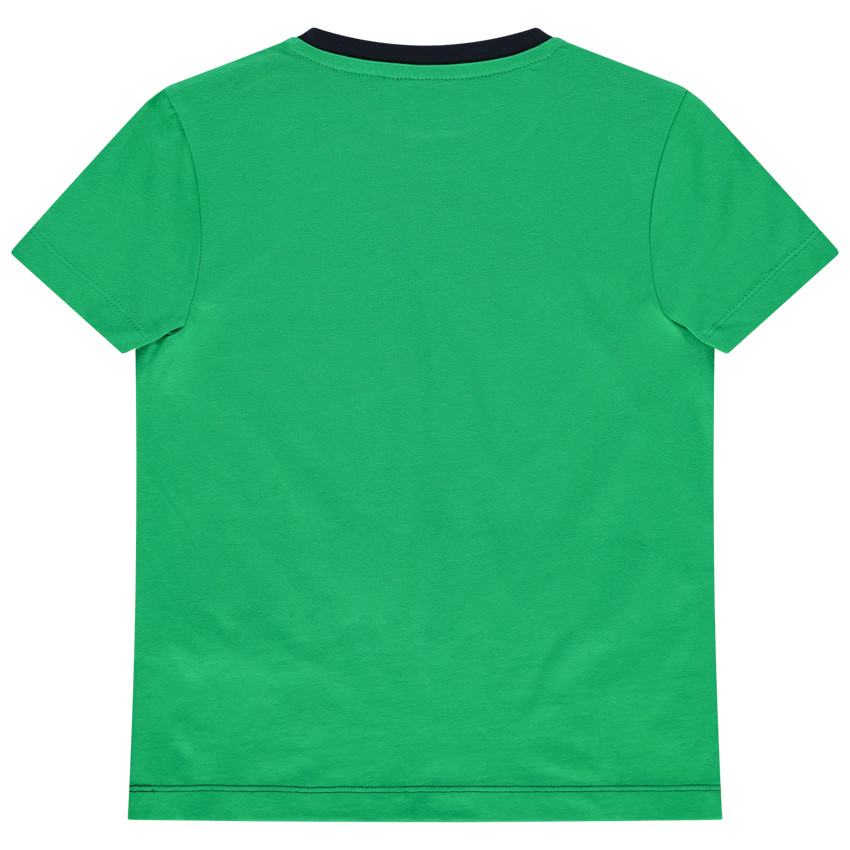 Κοντομάνικη μπλούζα δίχρωμε με τυπωμένα αθλητικά παπούτσια 