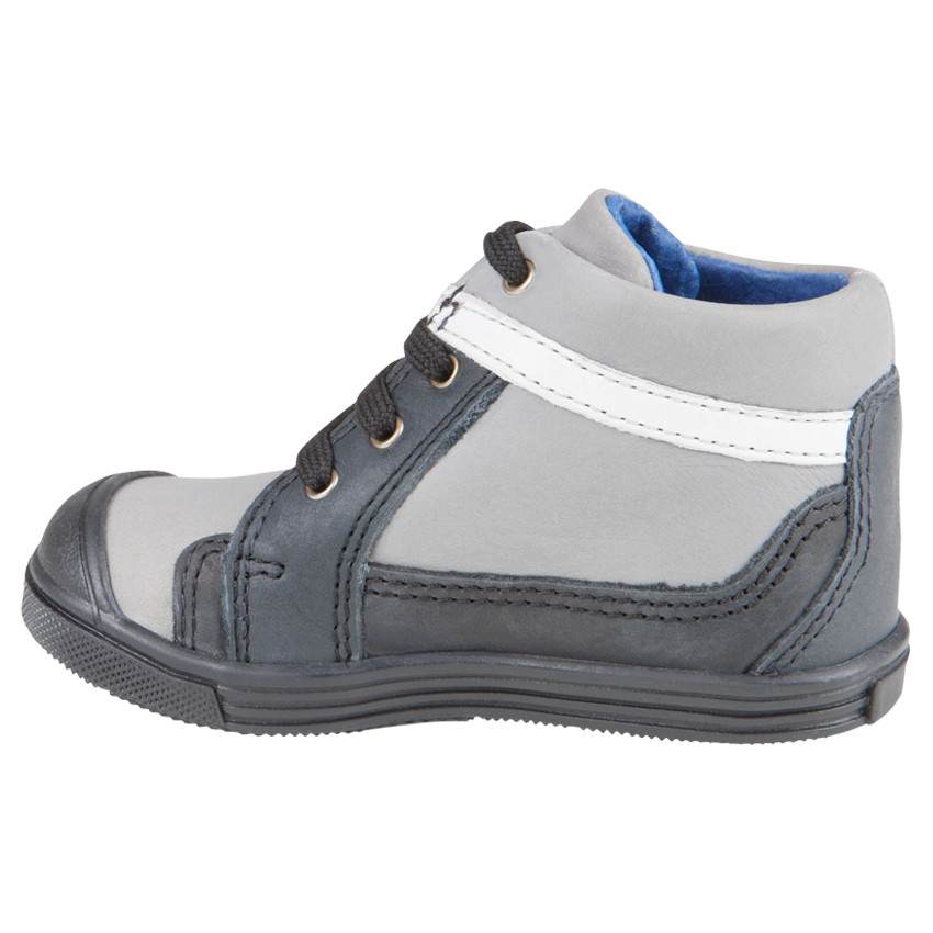 Bottillons à lacets en cuir avec print et rivet 