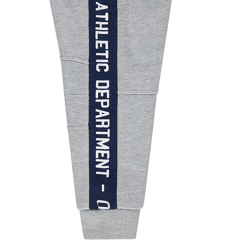 Παντελόνι φόρμας από φανέλα με λωρίδες σε αντίθεση και τσέπη καγκουρό 