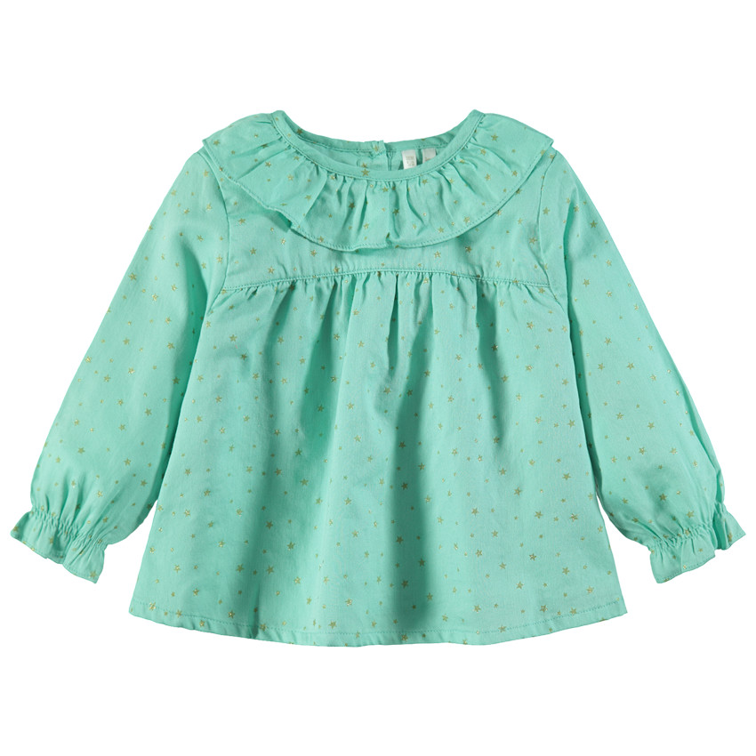 Μακρυμάνικη τουνίκ με χρυσαφί αστέρια τυπωμένα σε όλη την επιφάνεια 