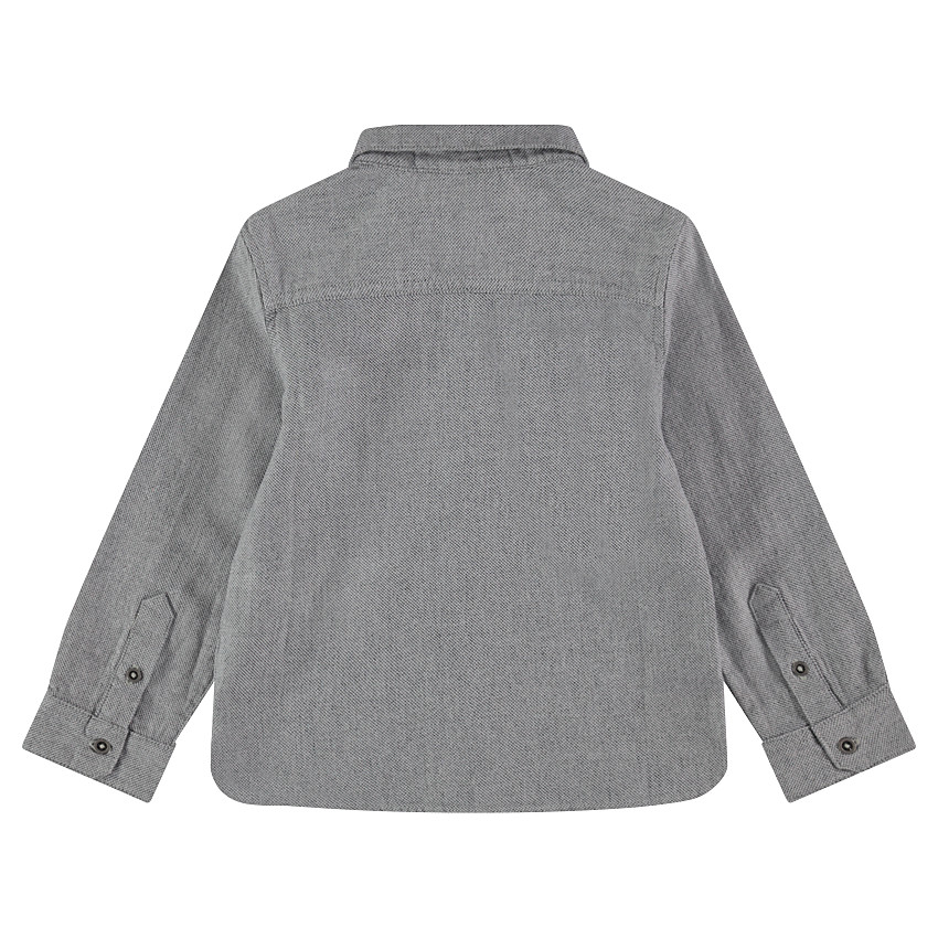 Βαμβακερό πικέ πουκάμισο με μακριά μανίκια και τσέπη 