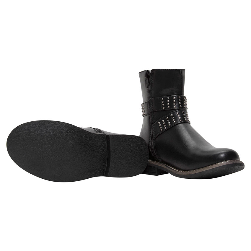 1/2 μπότες effet δερματίνη με λουριά και φαντεζί τρουκς 