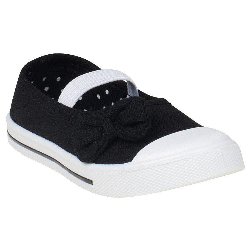 Υφασμάτινα μαλακά παπουτσάκια με λάστιχο και φιόγκο σε νούμερο από 28 έως 35 