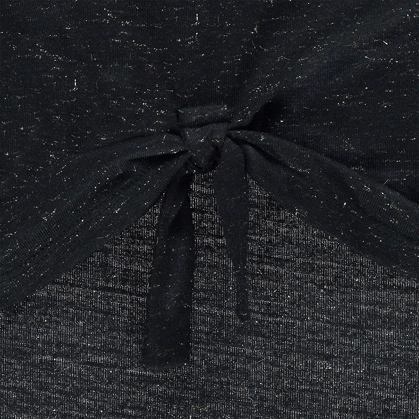 Παιδικά - Μακρυμάνικη μπλούζα μελανζέ με μεταλλιζέ ίνες στην ύφανση  