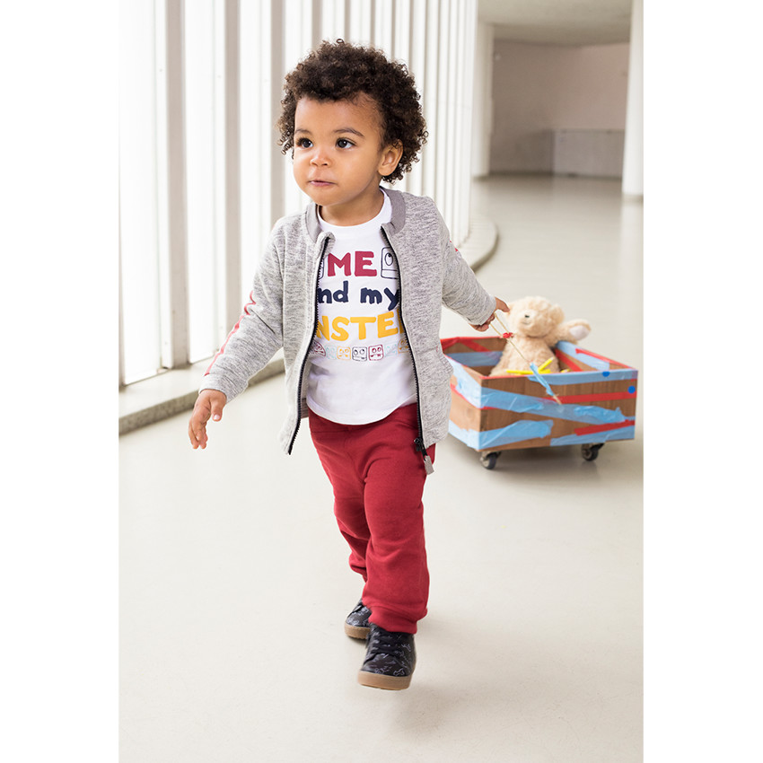 Μακρυμάνικη μπλούζα από ζέρσεϊ με τυπωμένο διακοσμητικό μοτίβο 