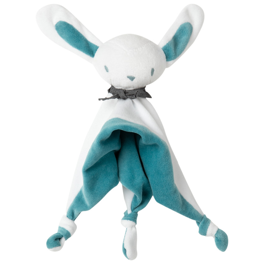 Doudou mouchoir lapin en velours 