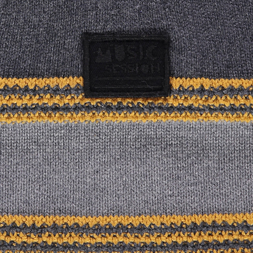 Πλεκτή ζακέτα με ζακάρ ρίγες σε αντίθεση 