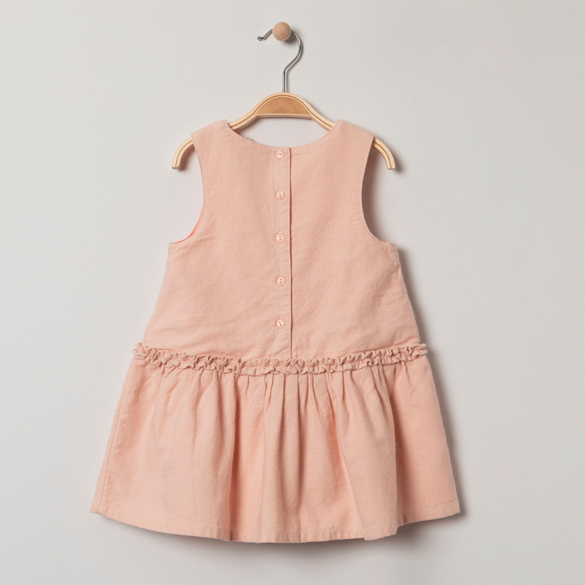 Φόρεμα αμάνικο  με τυπωμένα ζωάκια  και κεντήματα 