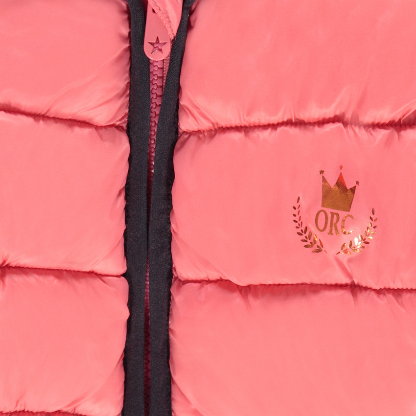 Καπιτονέ μπουφάν με κουκούλα από φλις επένδυση 