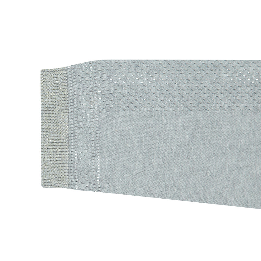 Παιδικά - Λεπτό πουλόβερ σε γκρι μελανζέ με αραιή αζούρ πλέξη 