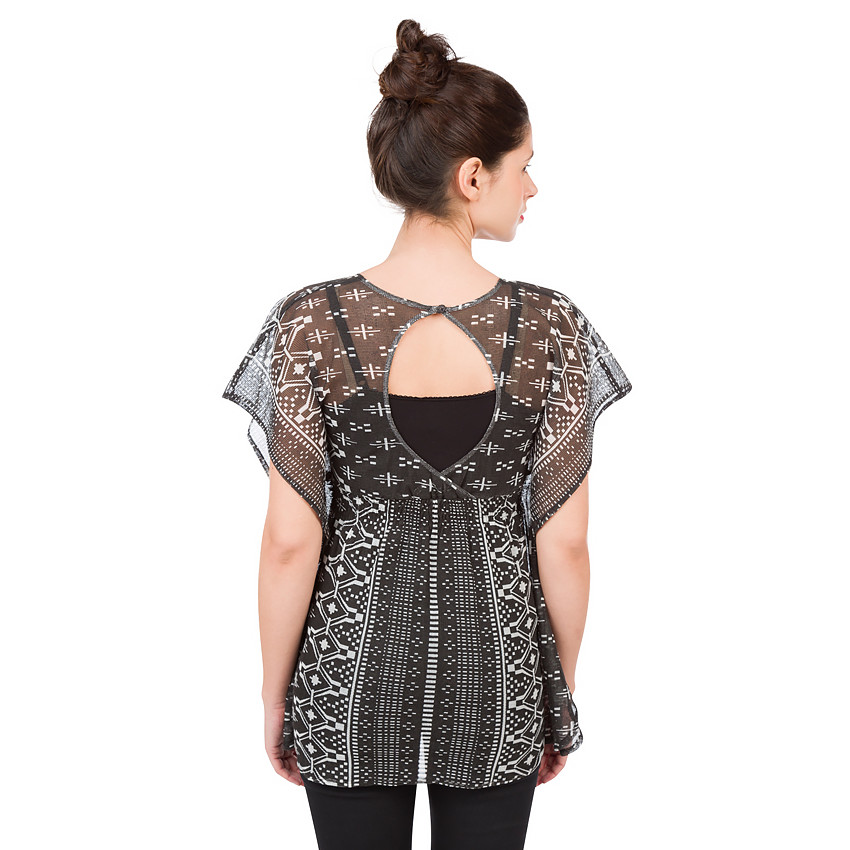 Top de grossesse en gaze motif ethnique 