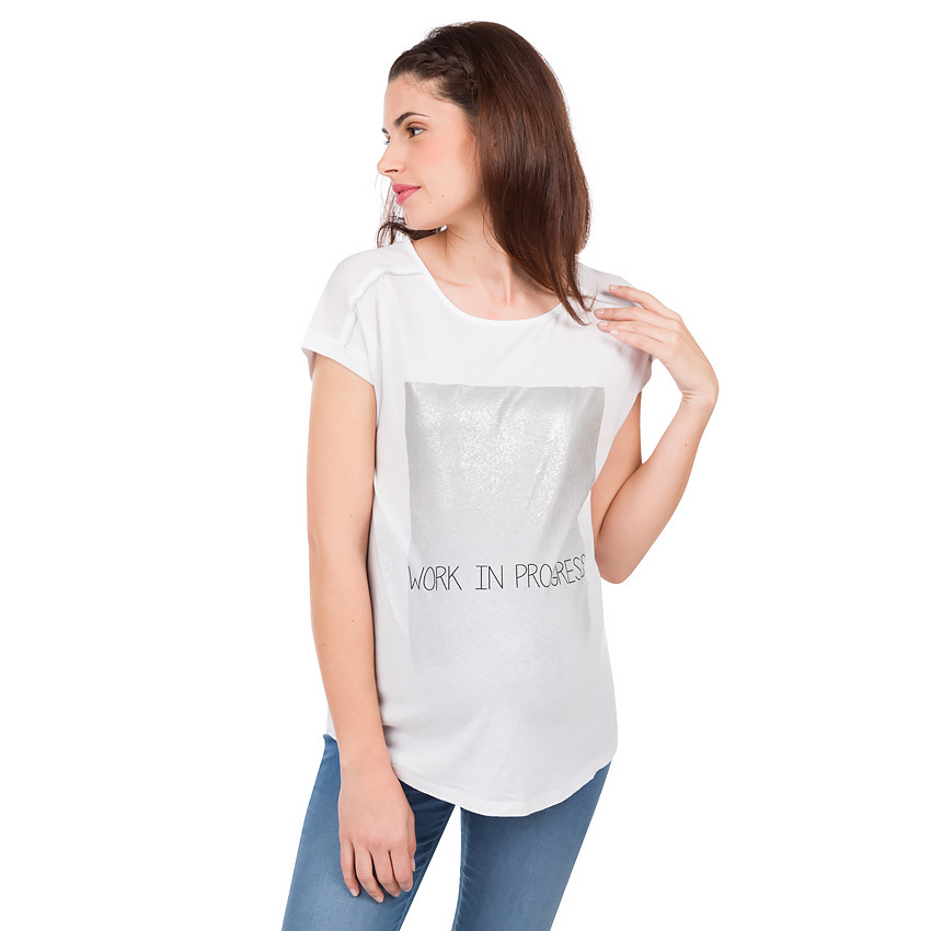 Κοντομάνικη μπλούζα εγκυμοσύνης με φαντεζί μήνυμα. 