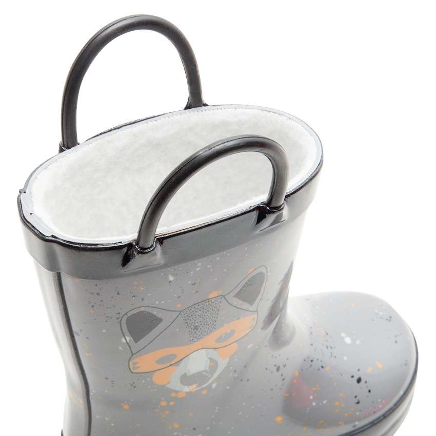 Γαλότσες με πιτσιλιές μπογιάς και τυπωμένη αλεπού 