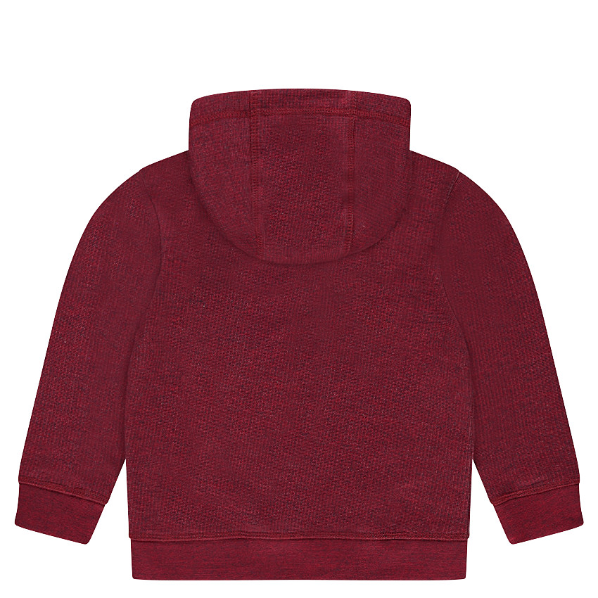 Ζακέτα με κουκούλα από φανέλα μελανζέ με μπάλωμα 