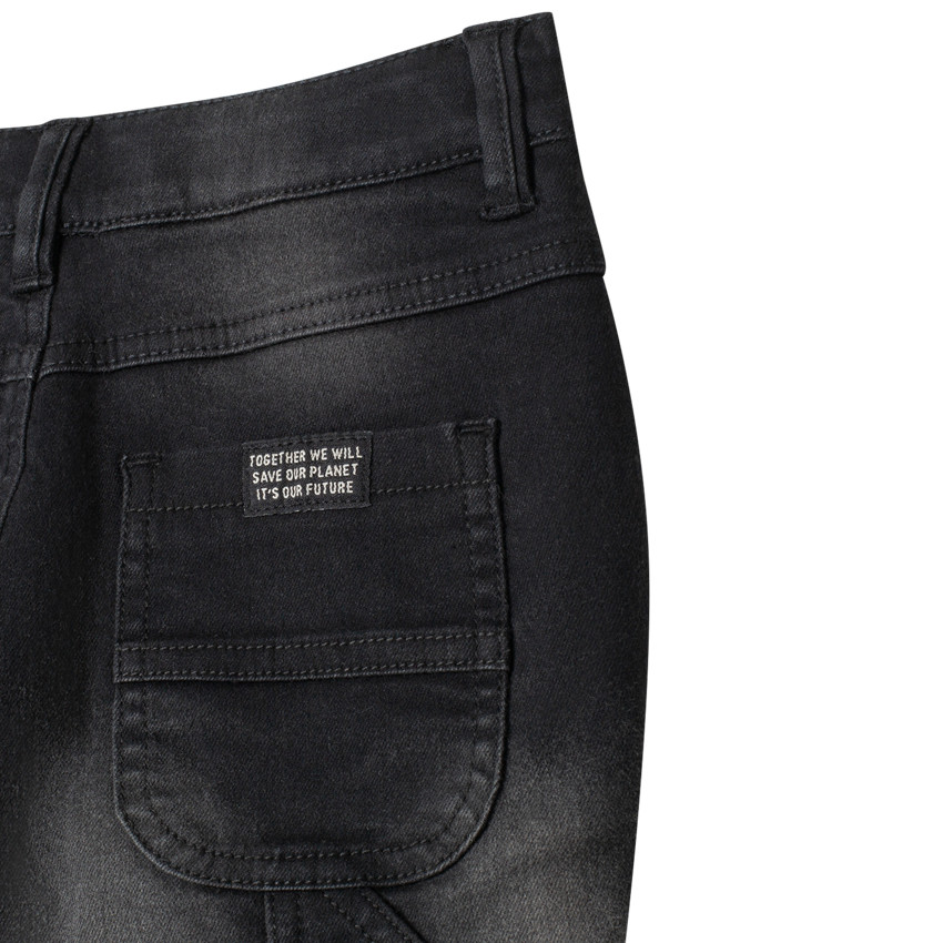 Jeans effet used doublé micropolaire 