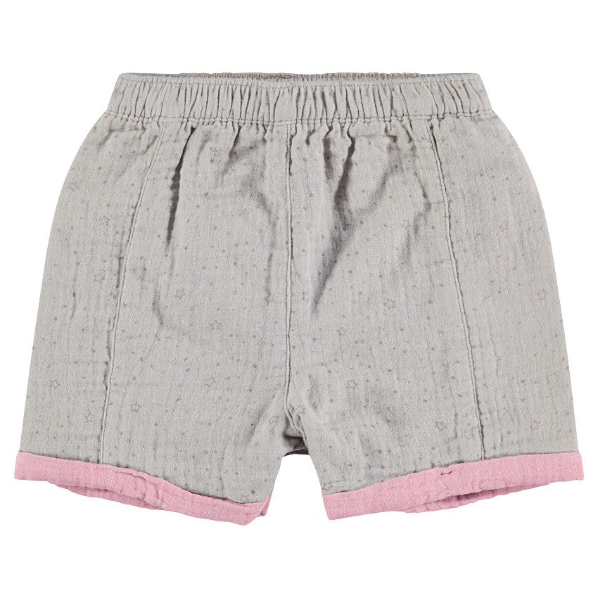 Βαμβακερό σορτσάκι με επένδυση σε στιλ γκοφρέ και μικρά τυπωμένα αστεράκια 