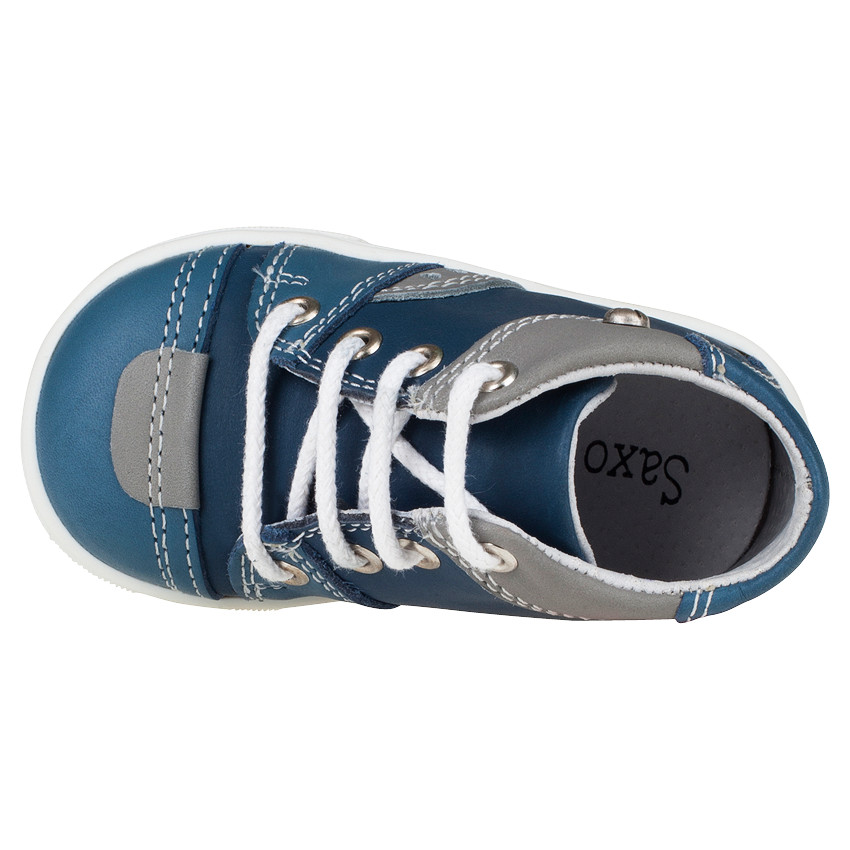 Bottillons à lacet en cuir avec empiècements contrastés 