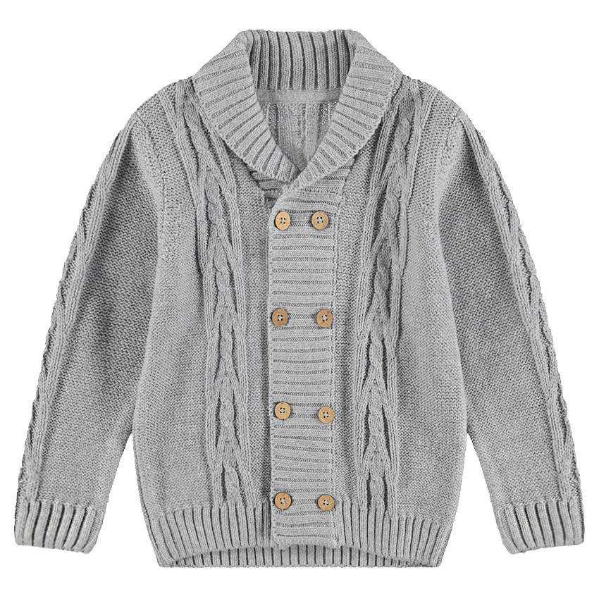 Πλεκτή ζακέτα με διπλό κούμπωμα 