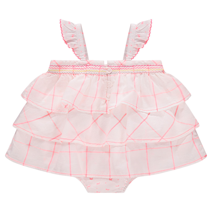 Καρό φορμάκι με βολάν και μπάλωμα με πεταλούδα 