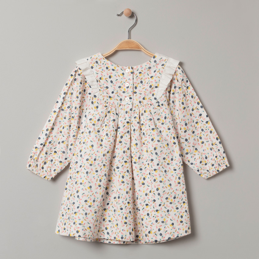 Robe manches longues imprimée all-over avec touches de doré 