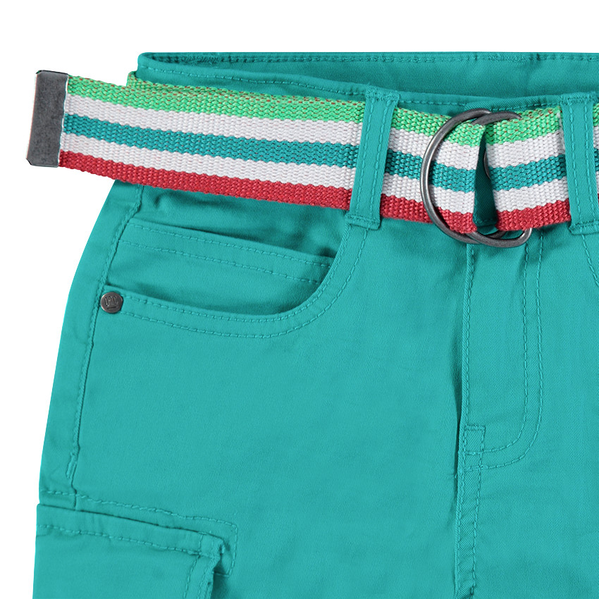 Στρατιωτική βερμούδα με τσέπες και ριγέ αφαιρούμενη ζώνη 