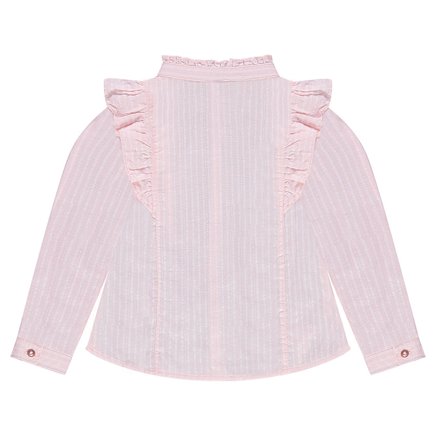 Μακρυμάνικο πουκάμισο ριγέ με βολάν και πεταλούδα από πούλιες 