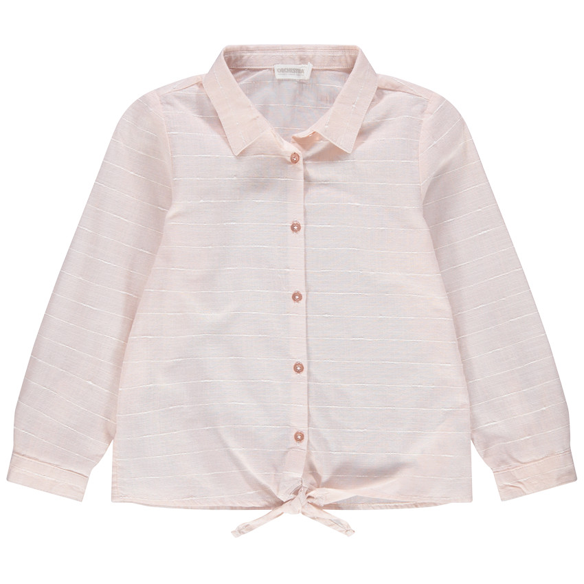 Πουκάμισο με ρίγες σε παρόμοια απόχρωση και κορδόνια που δένουν 