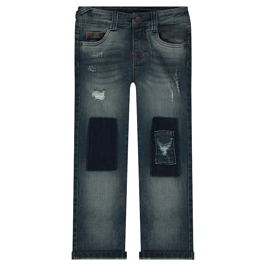 Τζιν με φθαρμένη και τσαλακωμένη όψη, αποτυπώματα και σκισίματα 