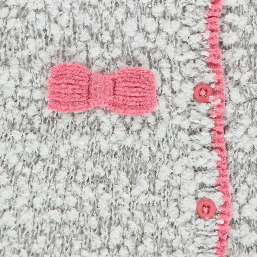 Ζακέτα σε πλέξη κουκουτσάκι με φιόγκους μπροστά 