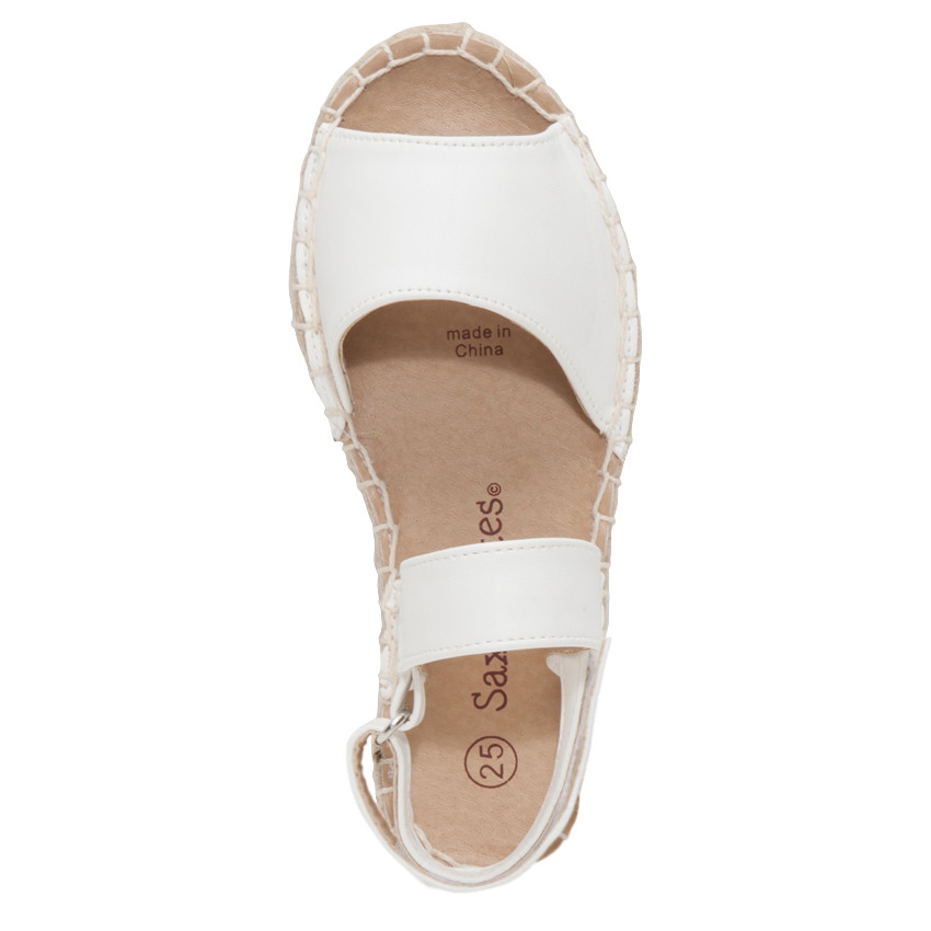 Espadrilles effet cuir avec lanière à scratch 