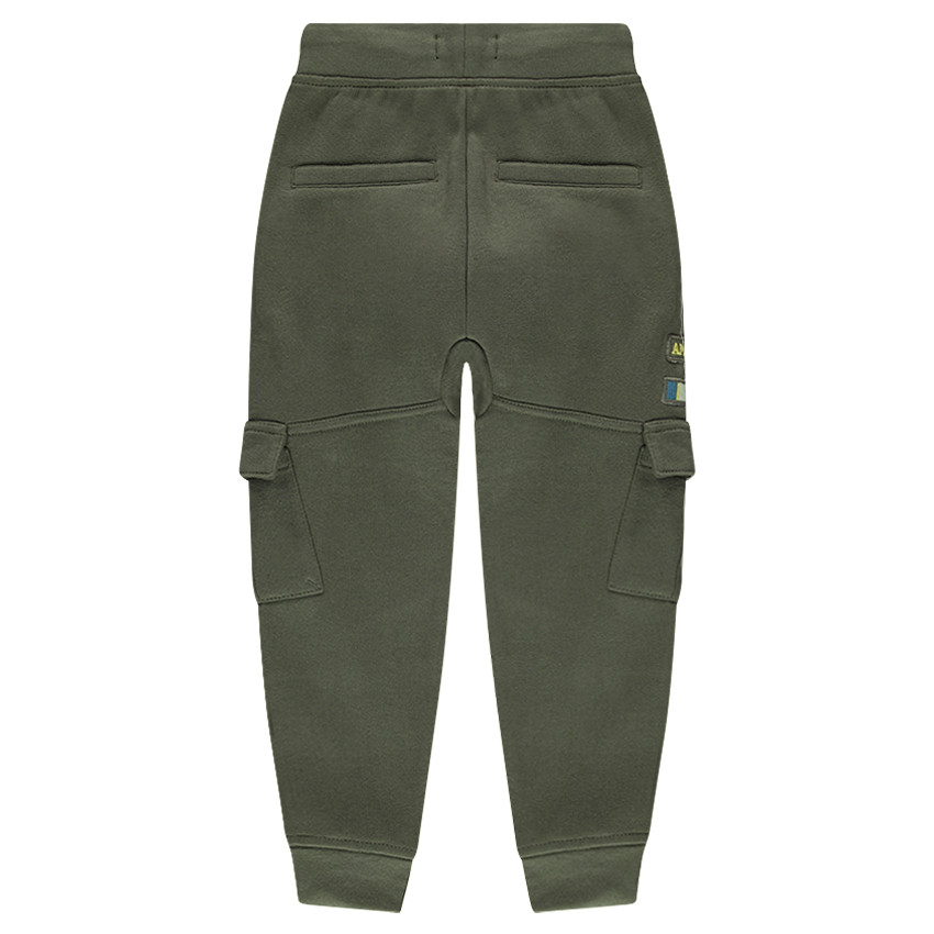 Φανελένιο παντελόνι φόρμας με σήματα και τσέπες 