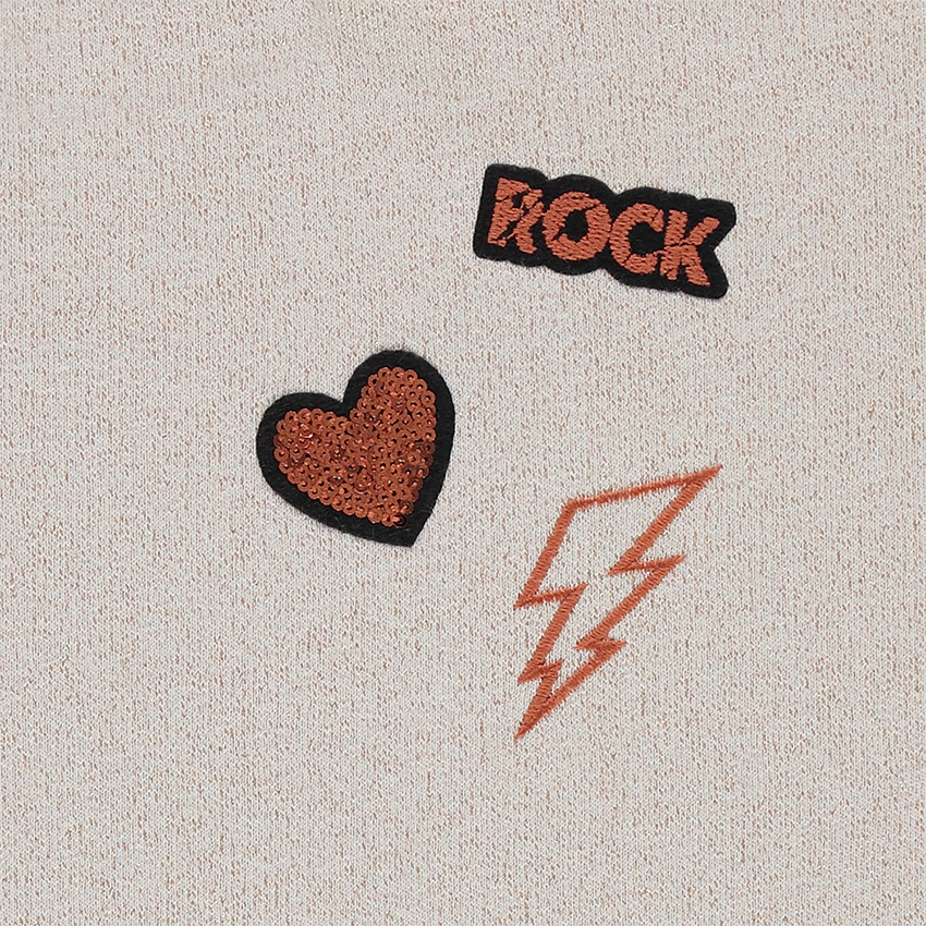 Παιδικά - Φούτερ από φανέλα μελανζέ με μεταλλιζέ ίνες και κεντημένο μοτίβο 