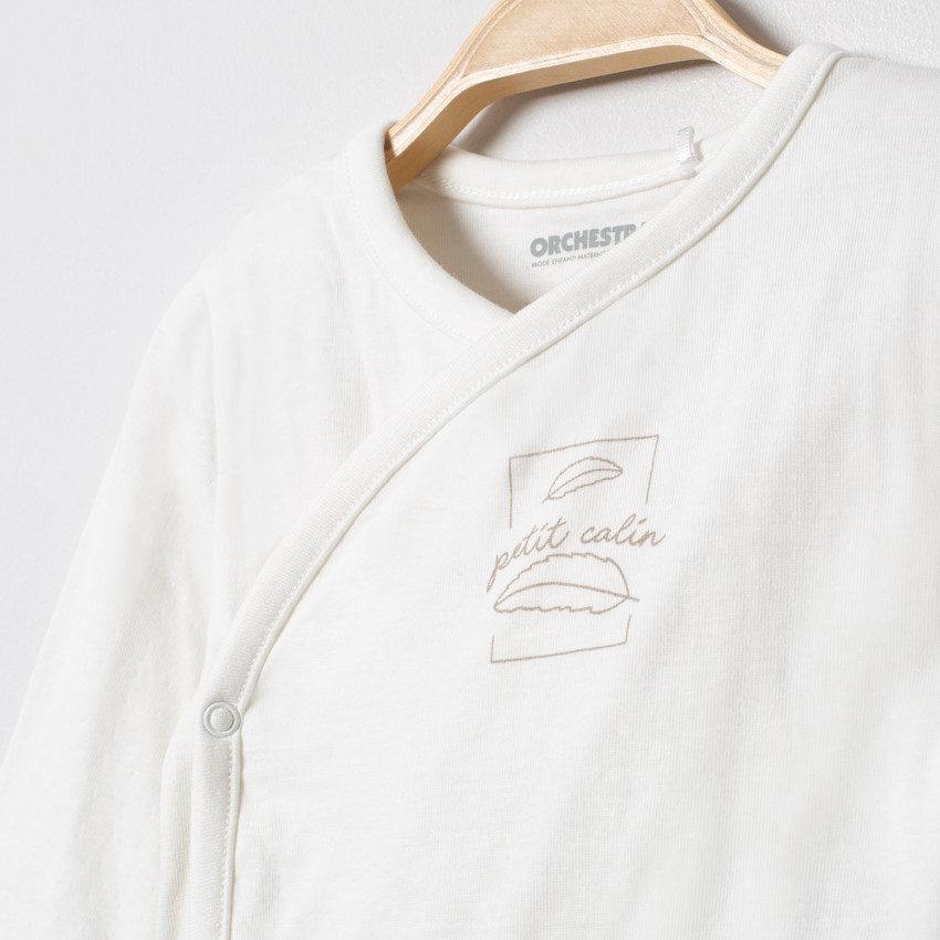 Ensemble haut pressionné et pantalon en coton bio 