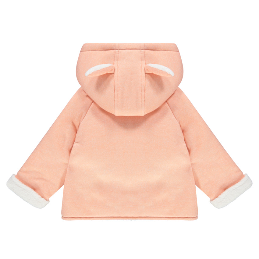 Ζακέτα με κουκούλα από φανέλα με επένδυση sherpa και στάμπα κουνελάκι 