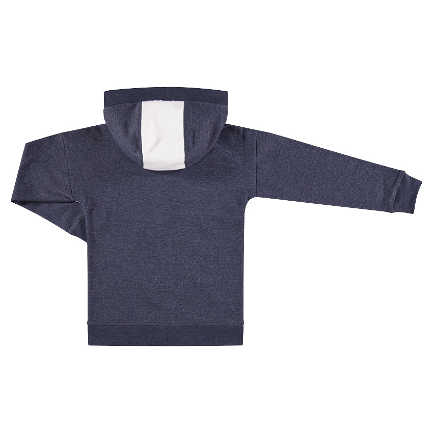 Παιδικά - Φανελένια ζακέτα με φερμουάρ και λωρίδα σε αντίθεση 