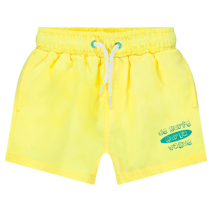 Μονόχρωμο σορτς από μικροΐνες με στάμπα 