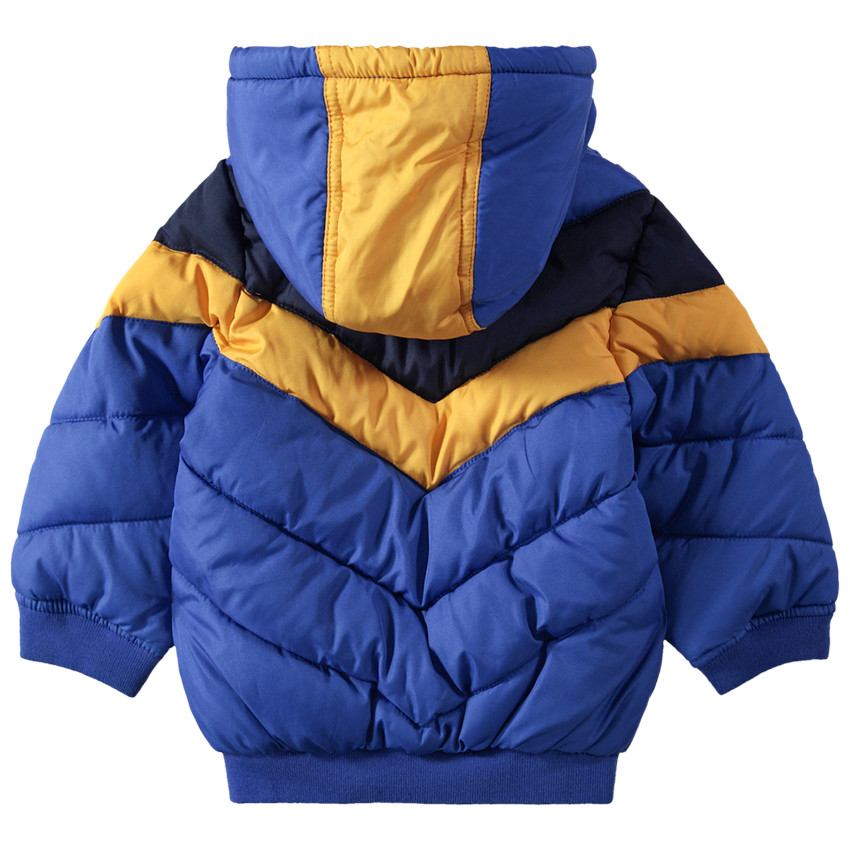 Καπιτονέ μπουφάν με φλις επένδυση και λωρίδες σε αντίθεση 