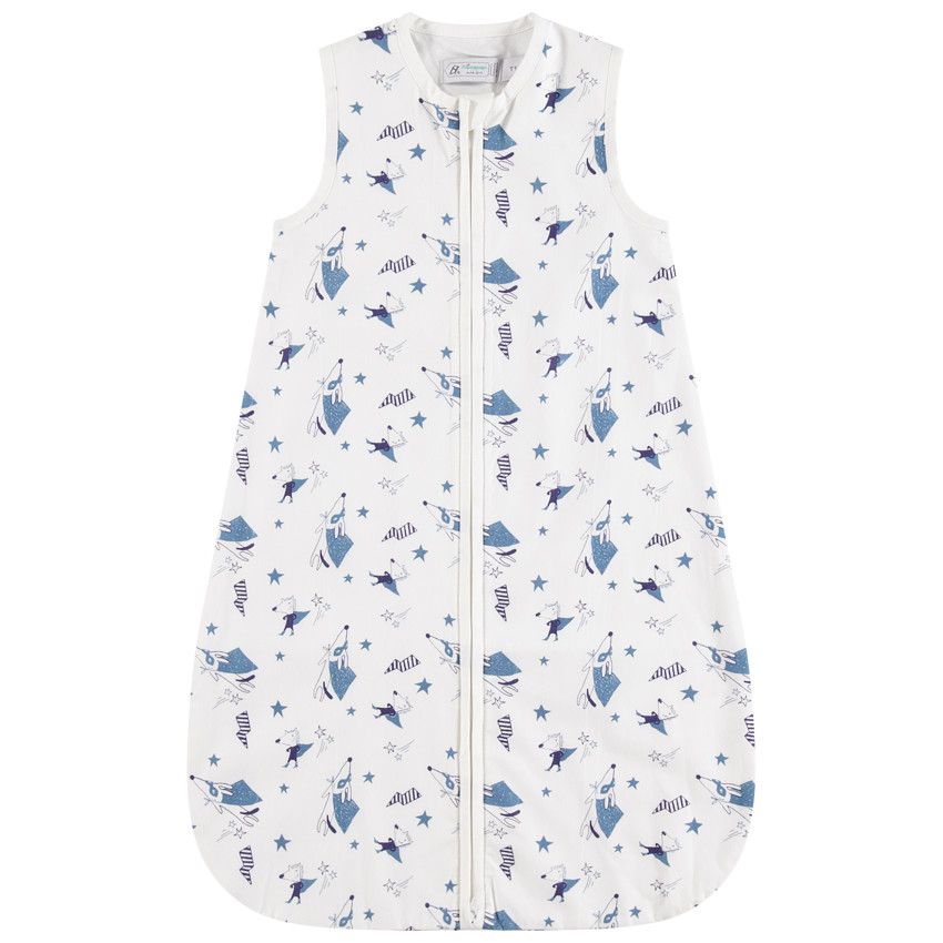 Αμάνικος βαμβακερός υπνόσακος με τυπωμένες αλεπούδες σε όλη την επιφάνεια 