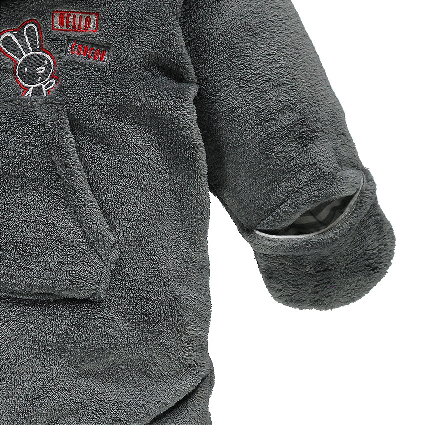 Ολόσωμη φόρμα από ύφασμα sherpa με τσέπες και επένδυση ζέρσεϊ 