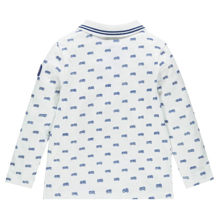 Μακρυμάνικο πόλο από slub με διάσπαρτες μοτοσικλέτες 