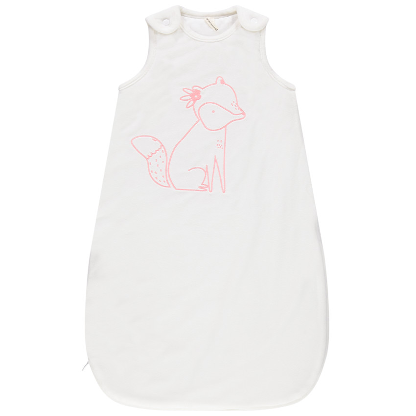 Αμάνικος βαμβακερός υπνόσακος με Κεντημένη αλεπού 