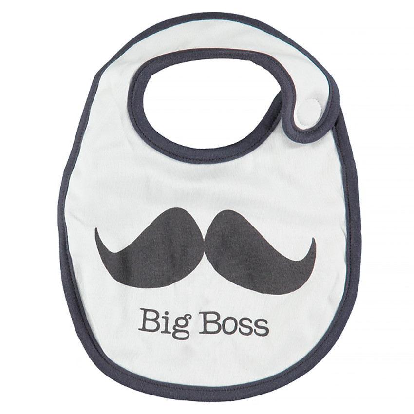 Bavoir en jersey imprimé moustache 