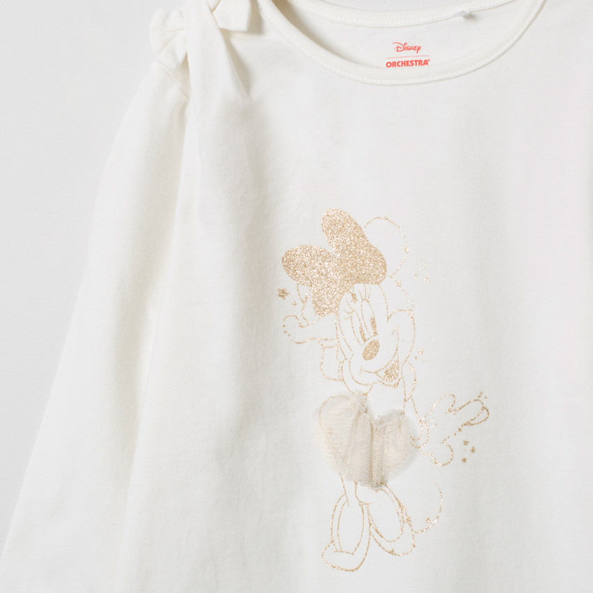 T-shirt manches longues print Minnie Disney détail Tulle 