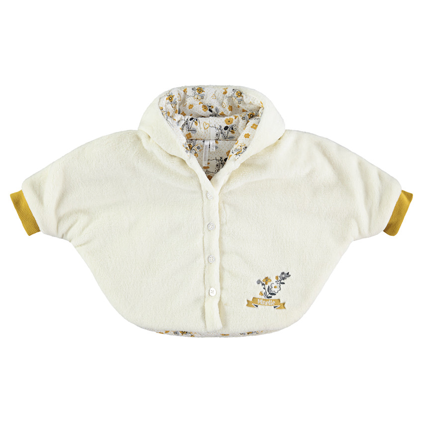 Κάπα από sherpa με κουκούλα και ζέρσεϊ επένδυση με μανίκια 