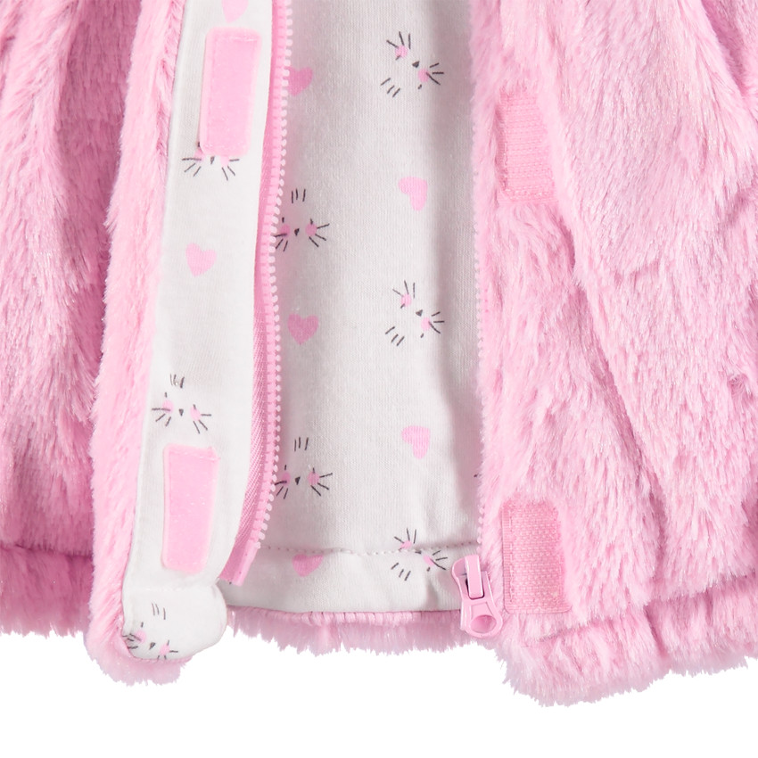 Ζακέτα από sherpa με κουκούλα και ζέρσεϊ επένδυση  