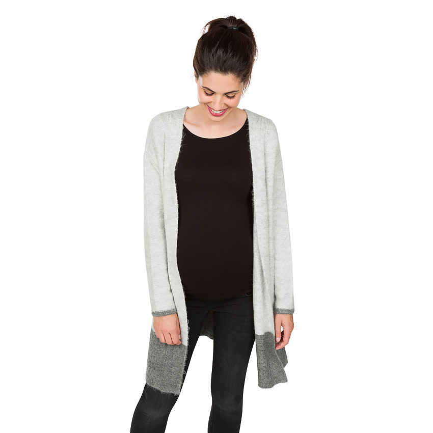 Μακριά, πλεκτή ζακέτα εγκυμοσύνης 