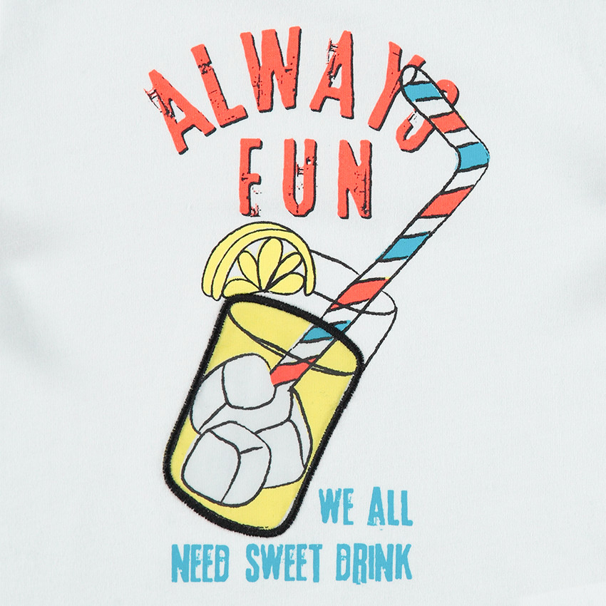 Κοντομάνικη μπλούζα από ζέρσεϊ με στάμπα 